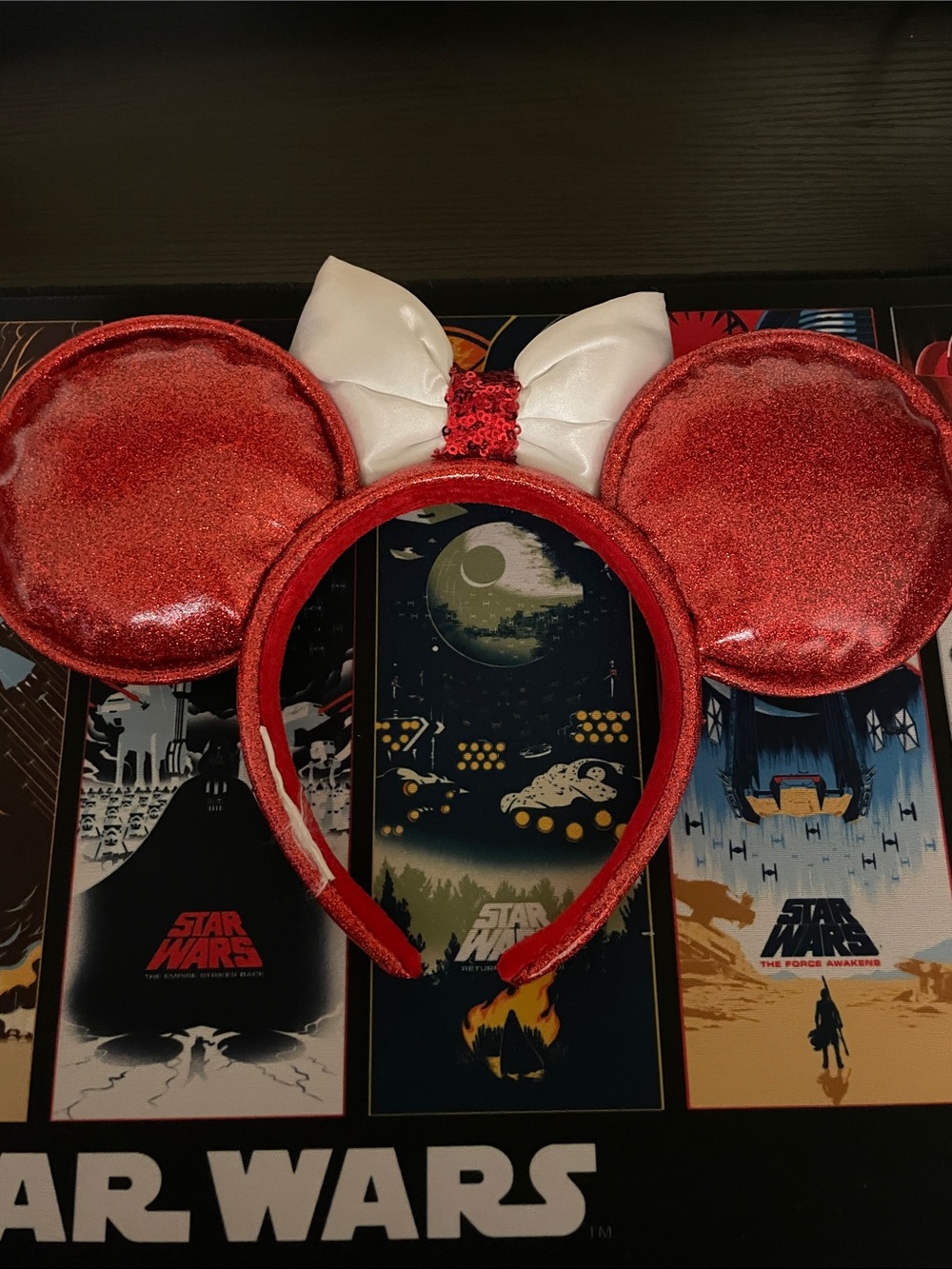 Snow White Minnie Ears Headband in Red, Gold & Blue - Picture 3 of 5
